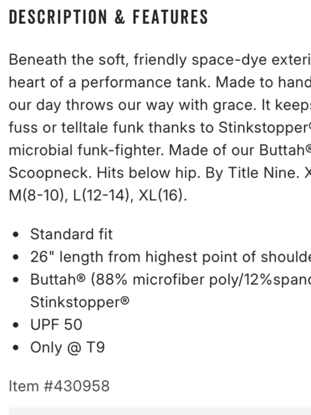 Title Nine Grace Tank Top in dark blue - Size Large - Picture 7 of 7